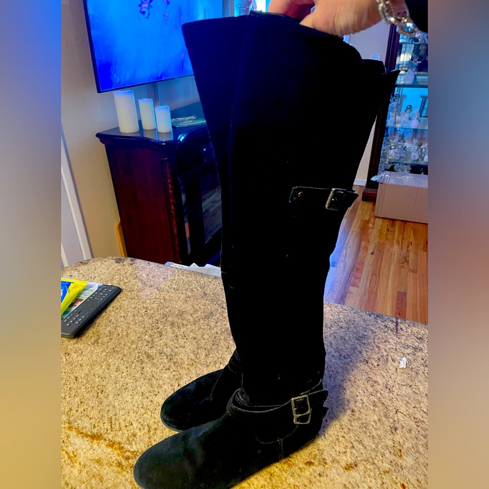 Nine West Black suede over the knee boots